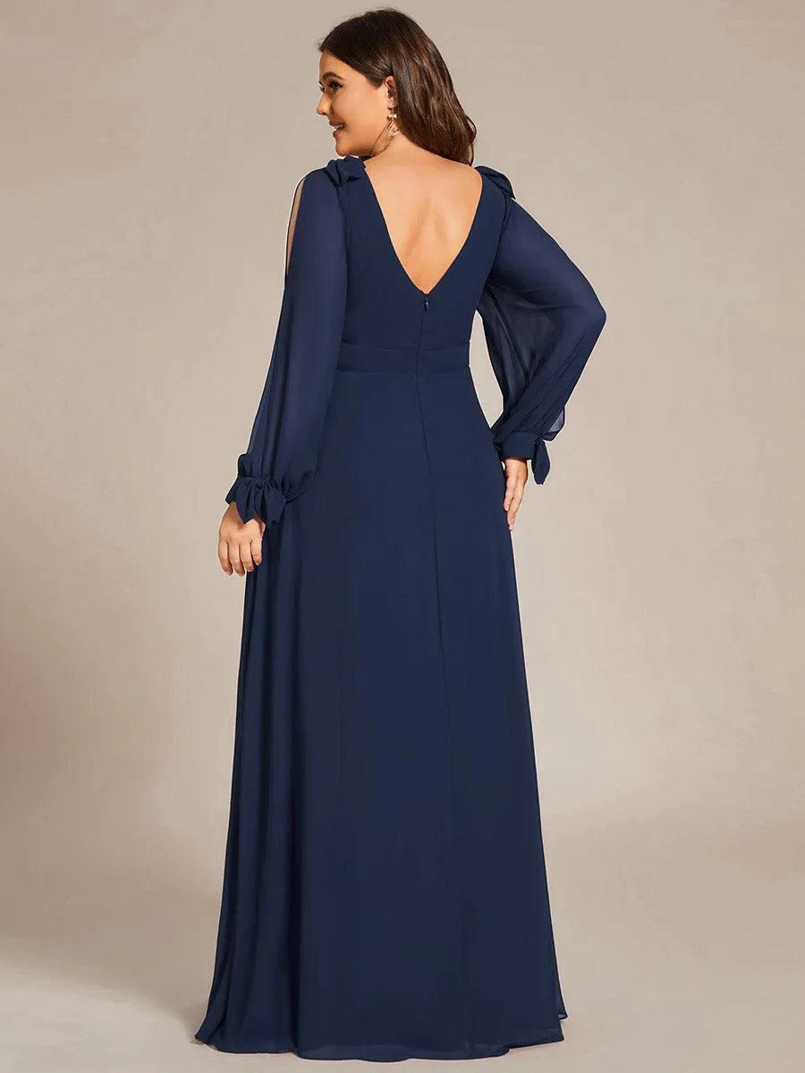 Robe invitée mariage à manches fendues et dos nu