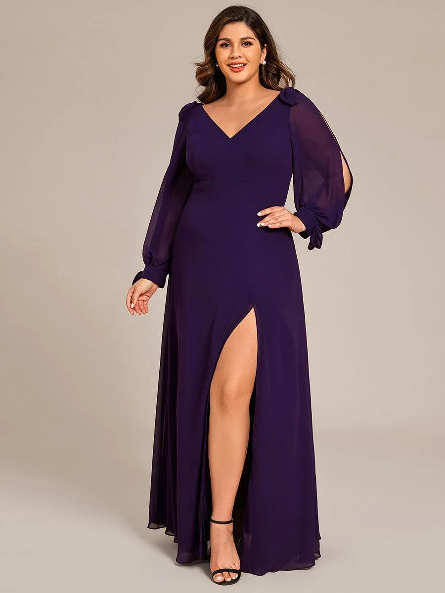 Robe invitée mariage à manches fendues et dos nu