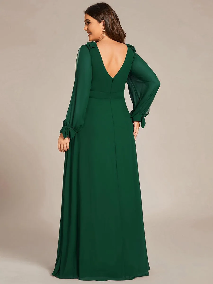 Robe invitée mariage à manches fendues et dos nu