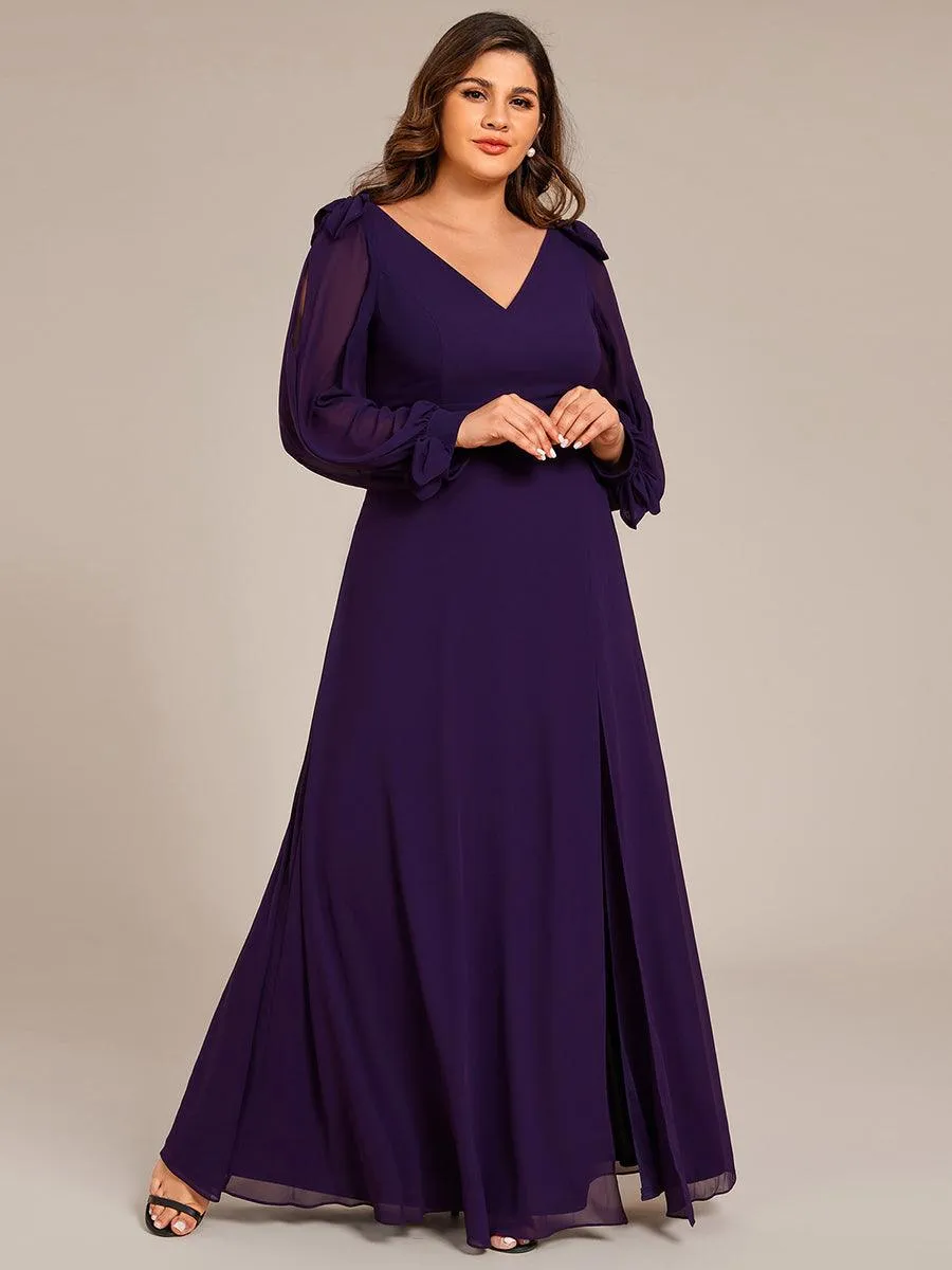 Robe invitée mariage à manches fendues et dos nu