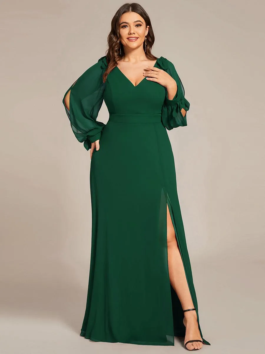 Robe invitée mariage à manches fendues et dos nu