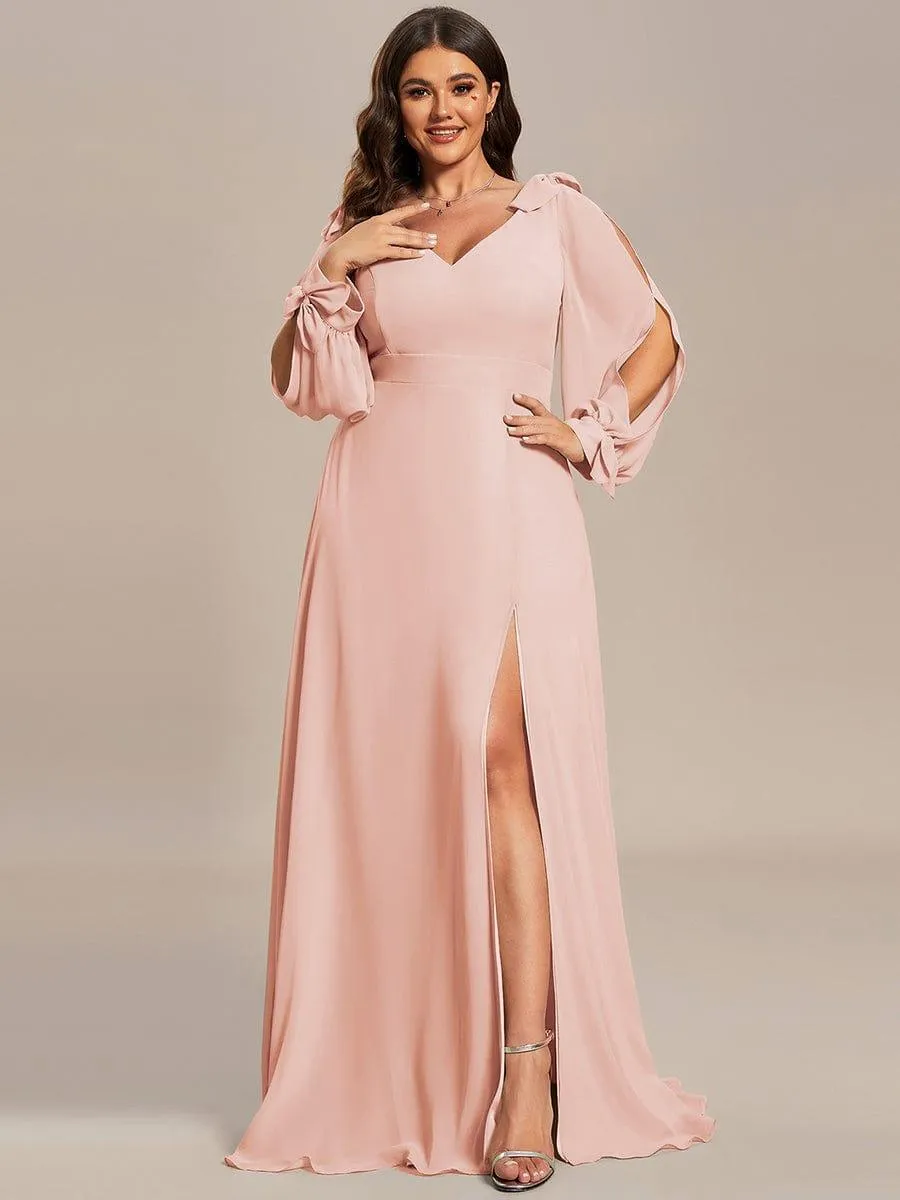 Robe invitée mariage à manches fendues et dos nu