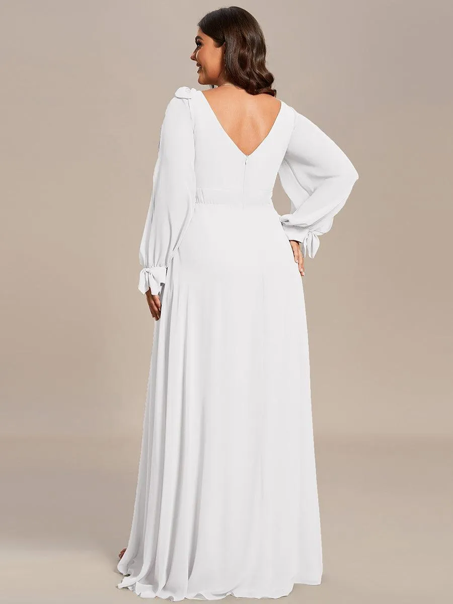 Robe invitée mariage à manches fendues et dos nu