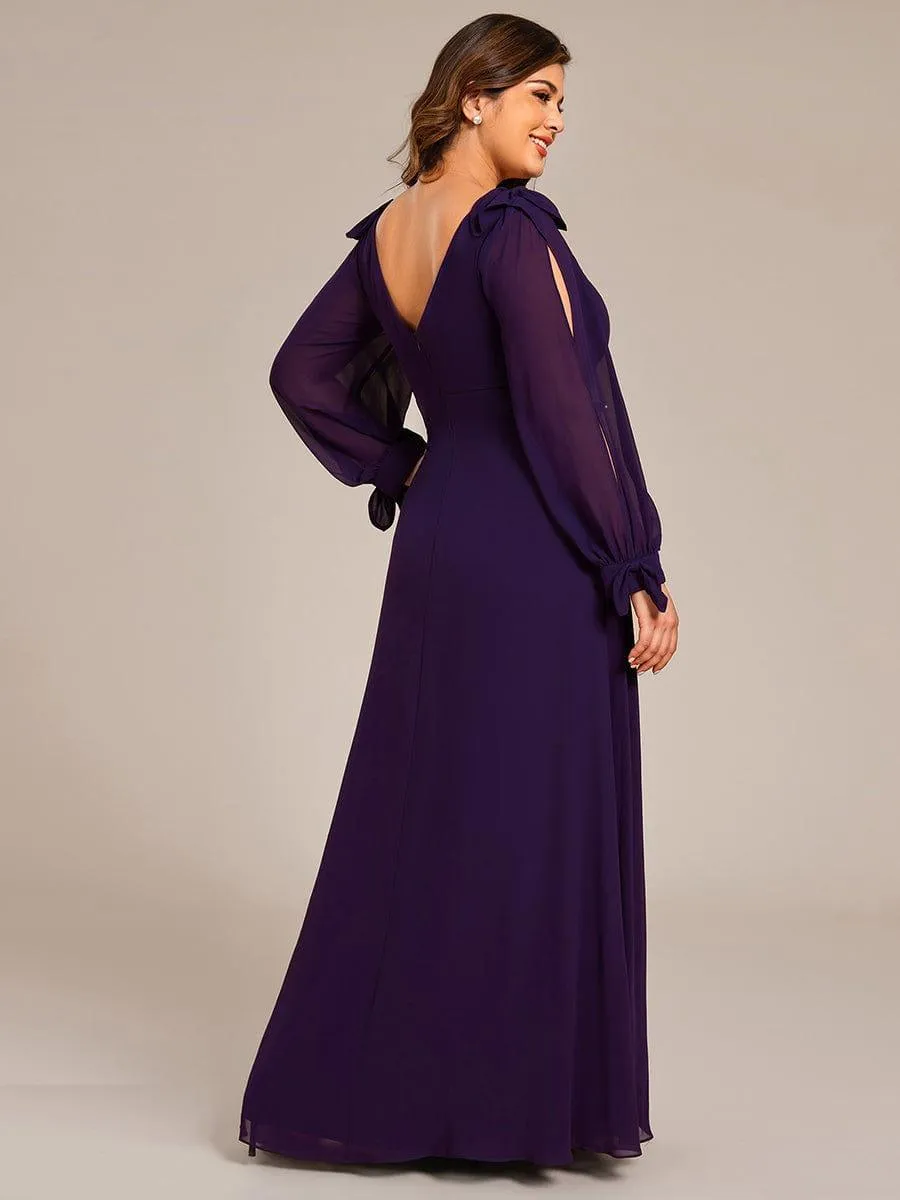 Robe invitée mariage à manches fendues et dos nu