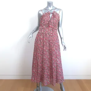 Robert Rodriguez Pleated Midi Dress Cayana Pink Vine Floral Print Size 8 NEW