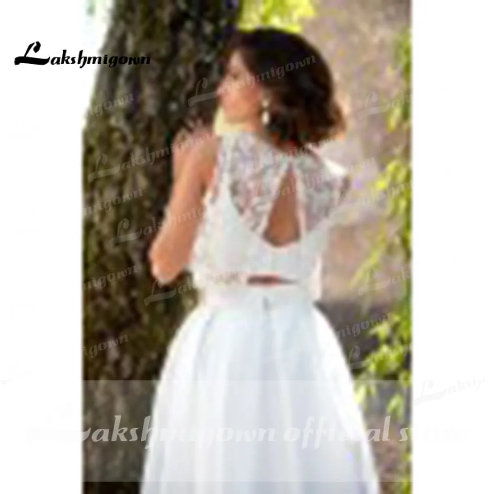 Roycebridal Modest Two pieces Lace Wedding Dress V Neck See-through Satin A Line Bridal Marriage Gowns Vestido de noiva