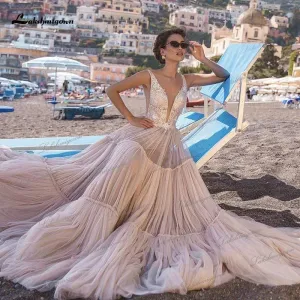 Roycebridal Wedding Dress  V Neck Country Tulle Beach