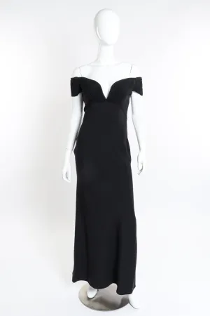 Ruched Bustier Off Shoulder Gown