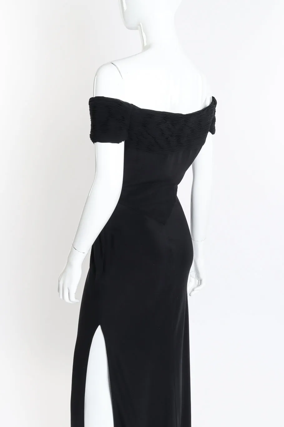 Ruched Bustier Off Shoulder Gown