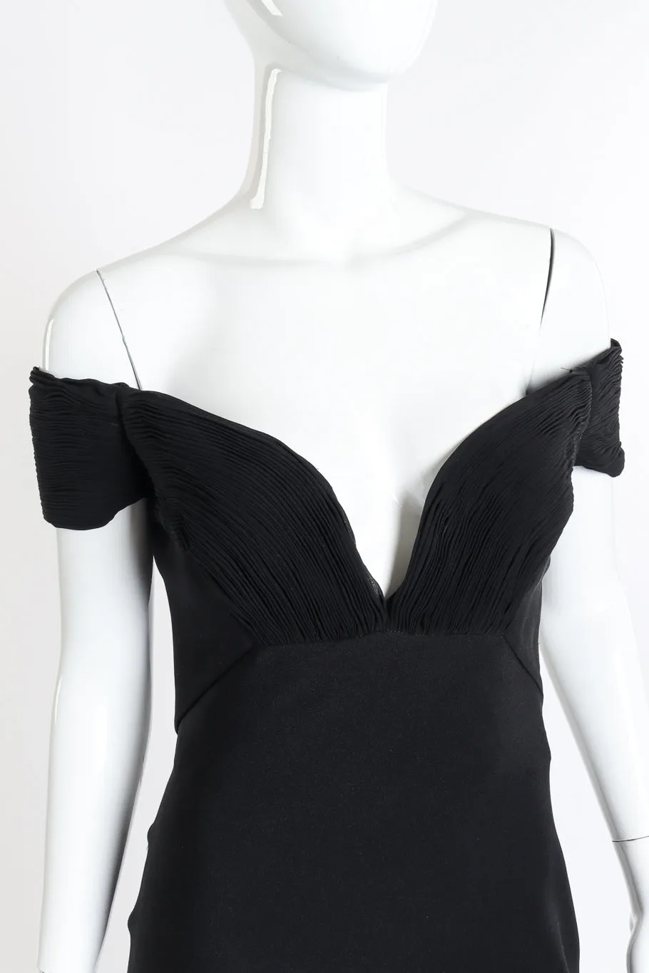 Ruched Bustier Off Shoulder Gown