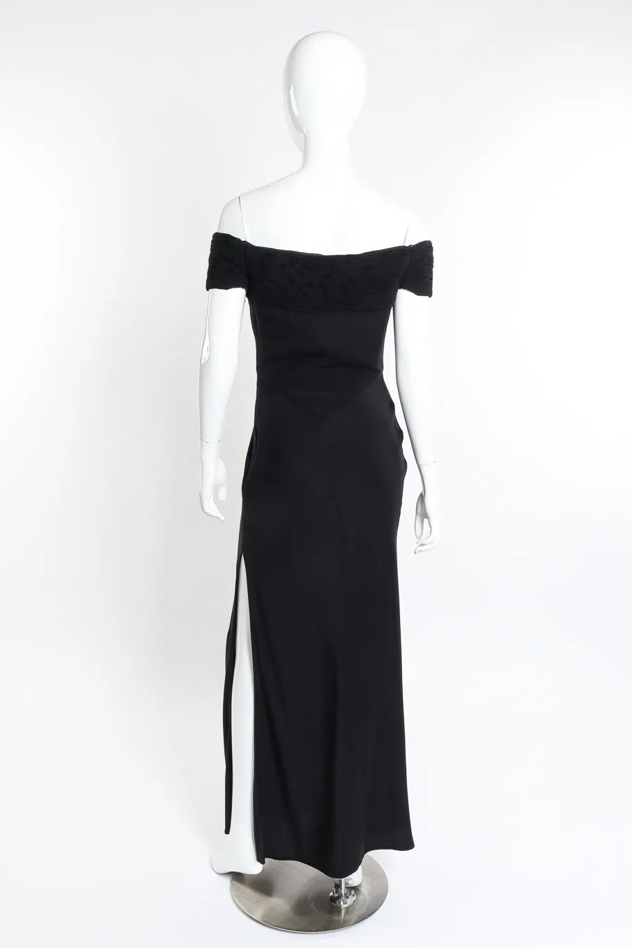 Ruched Bustier Off Shoulder Gown