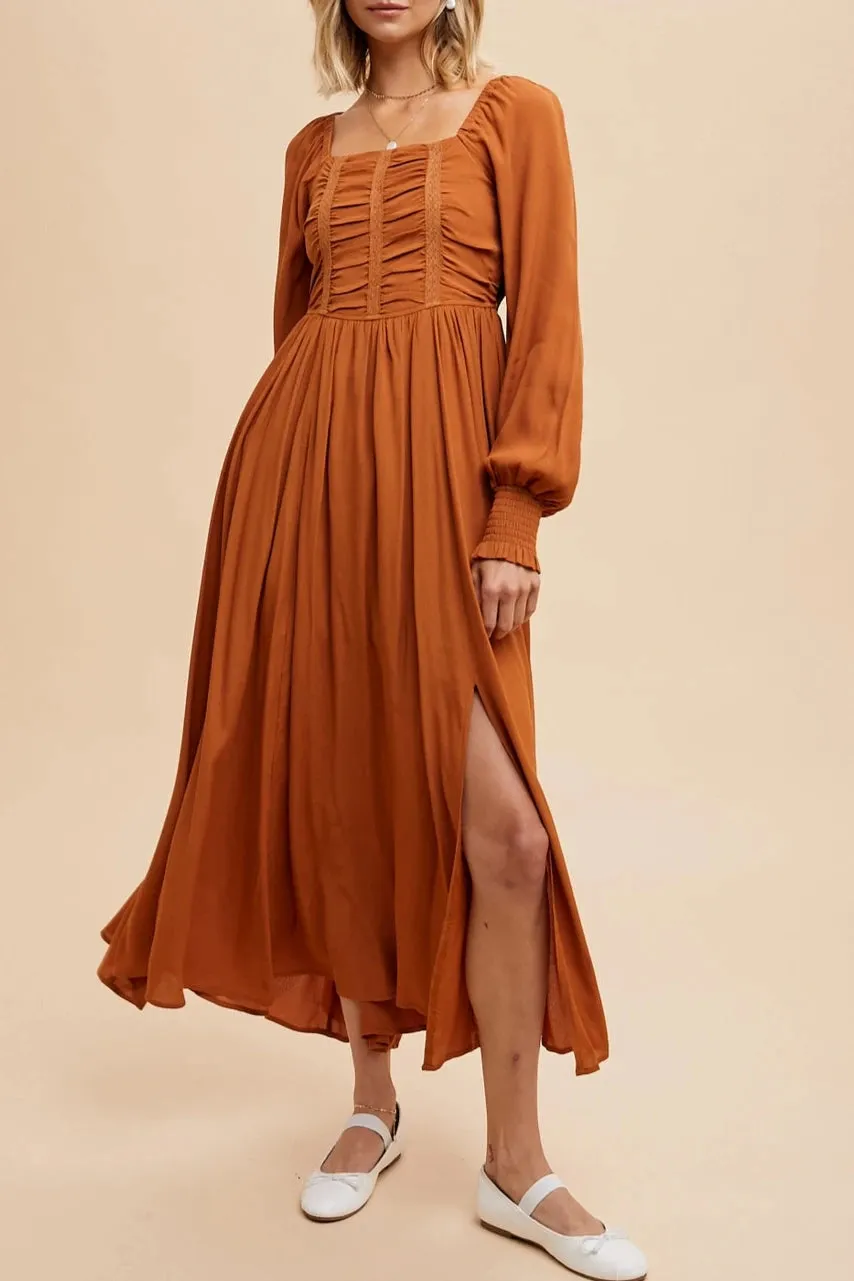 Rust Ruched Maxi"