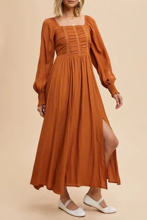 Rust Ruched Maxi"