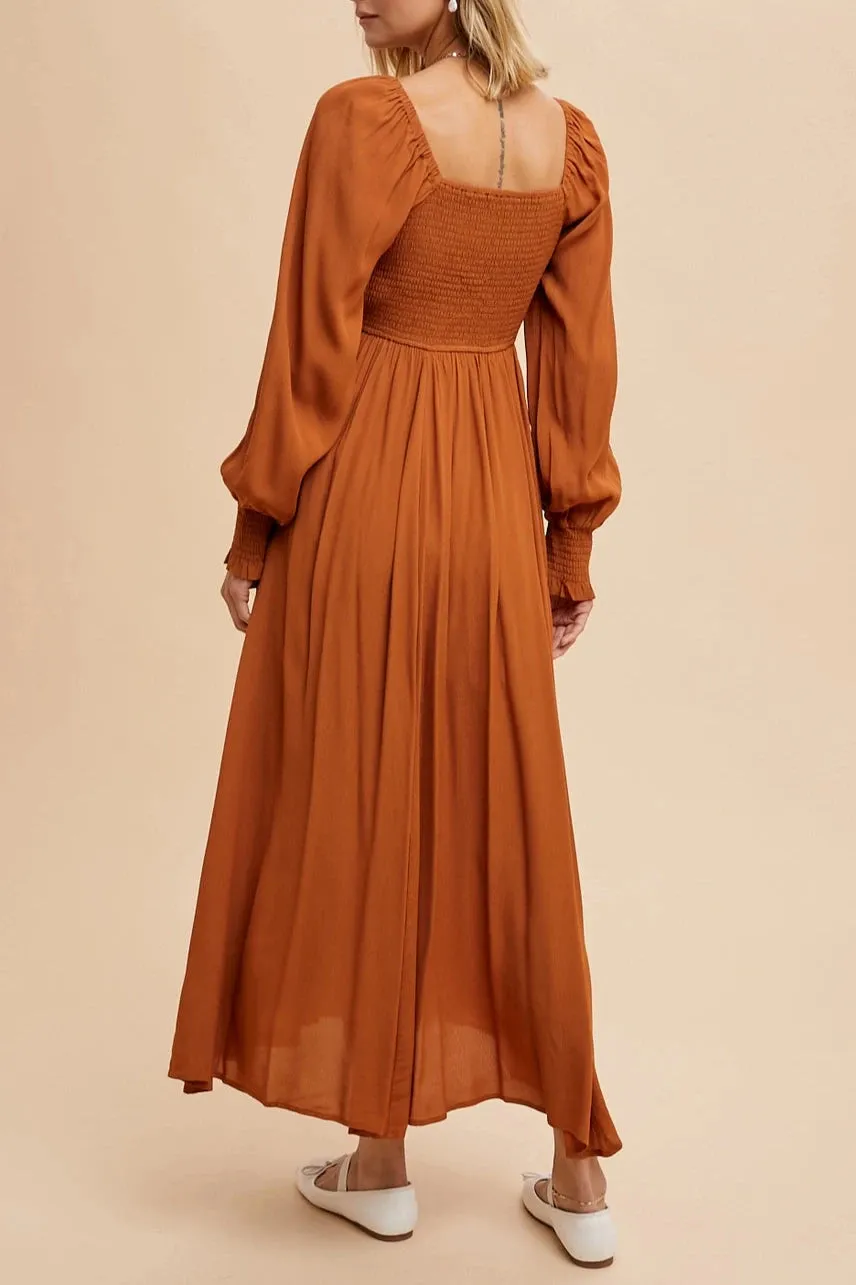 Rust Ruched Maxi"
