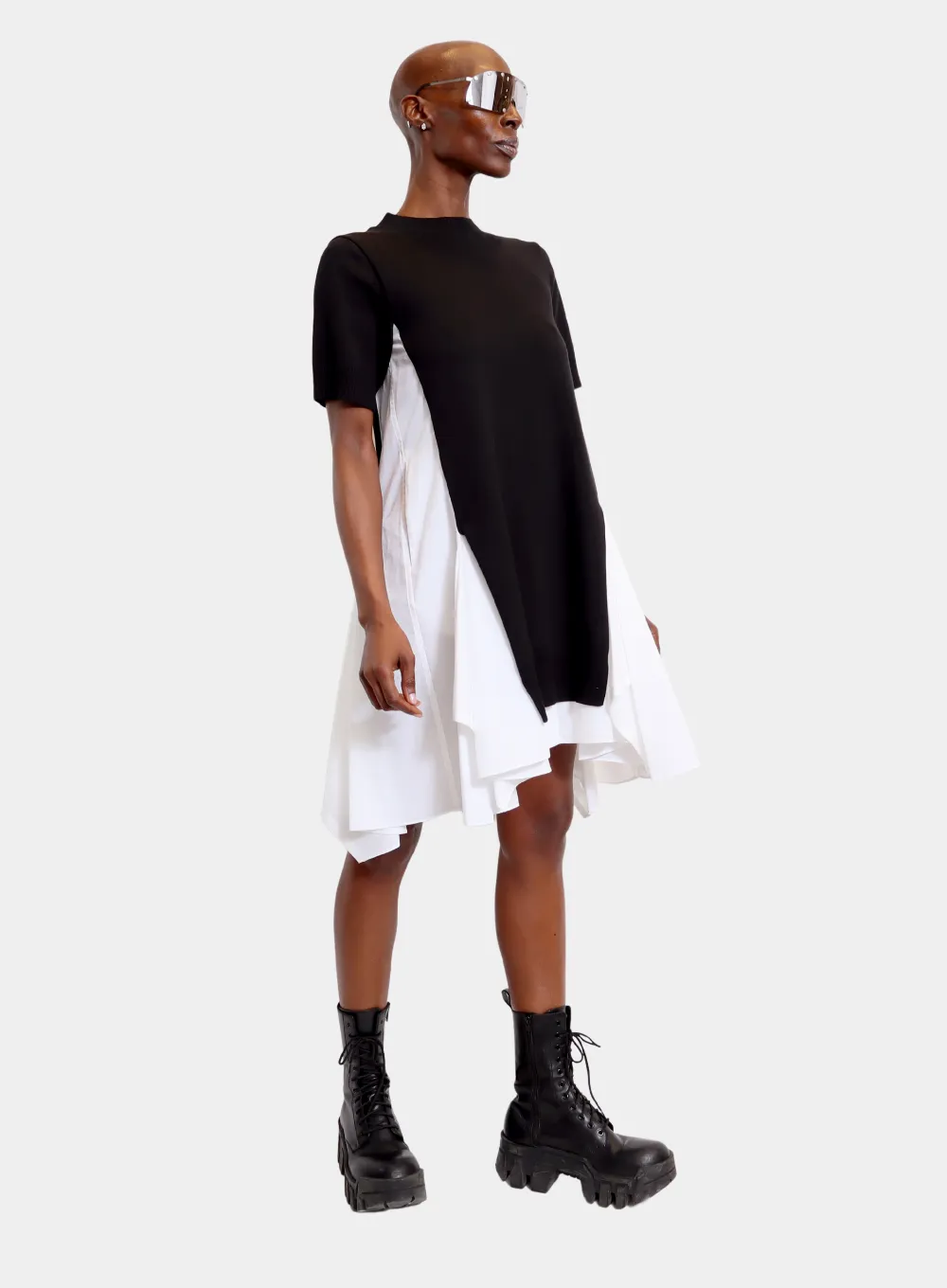 SACAI | Cotton Poplin x Knit Dress
