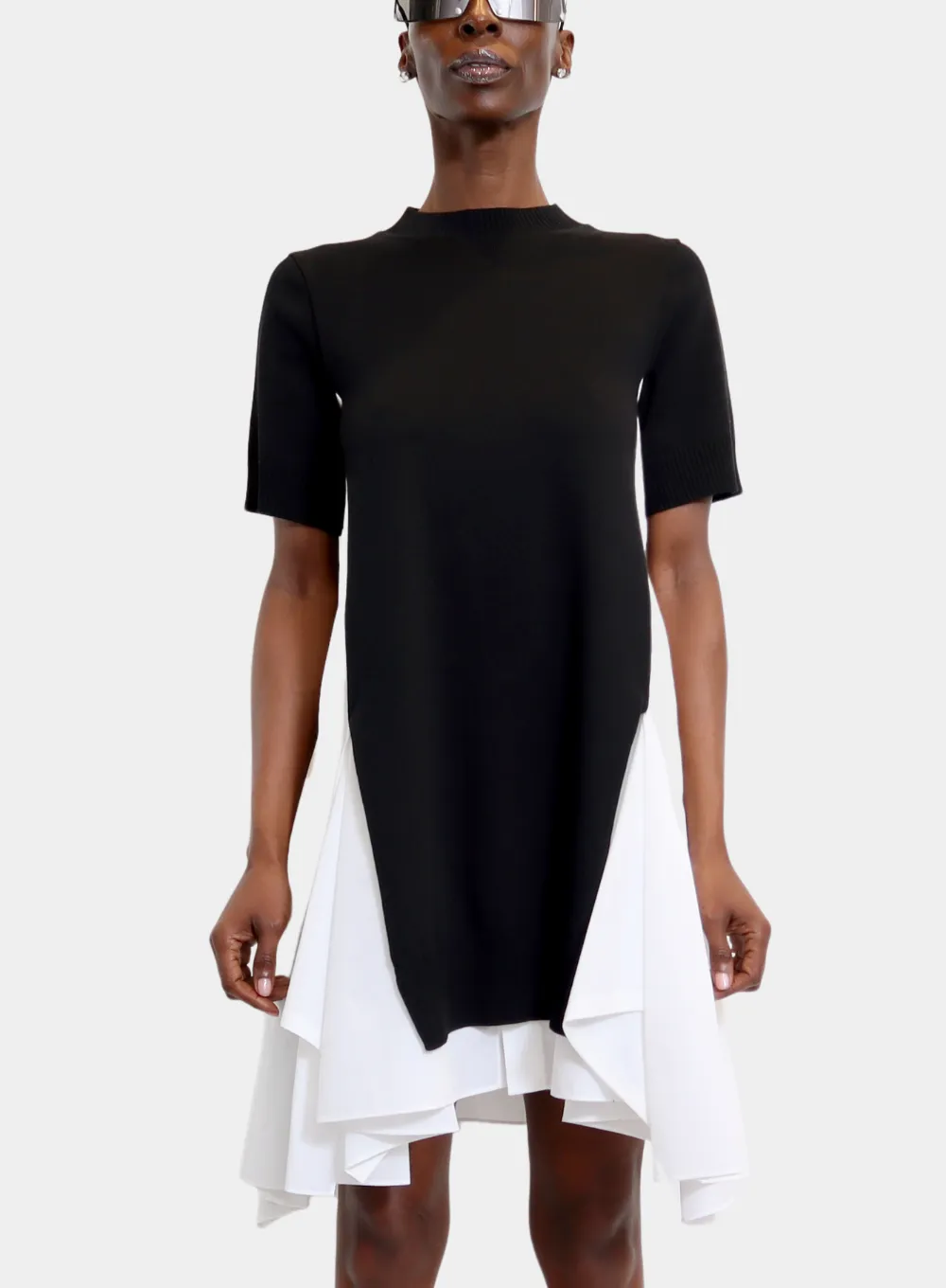 SACAI | Cotton Poplin x Knit Dress