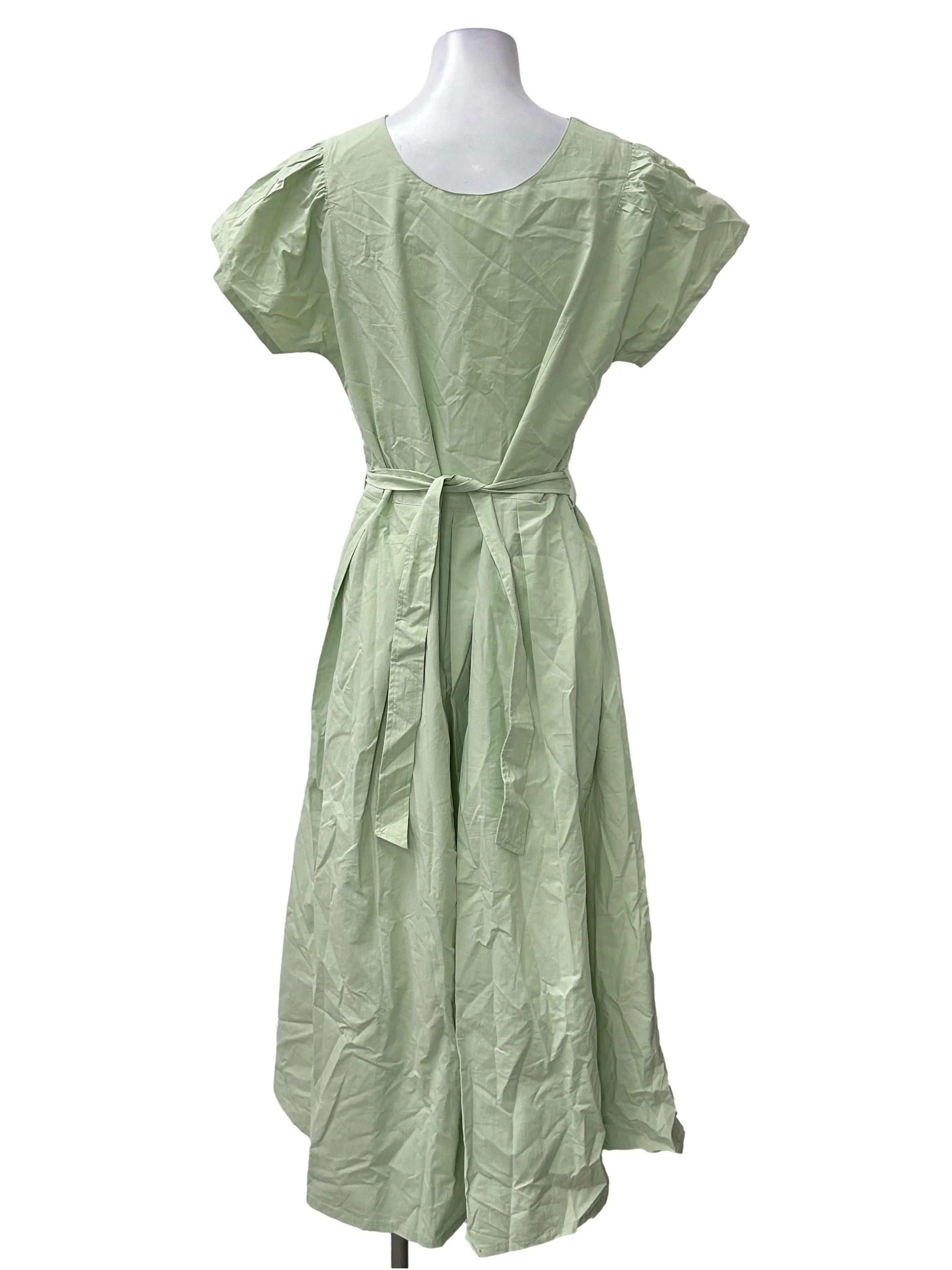 Sage Green Pleated Dress