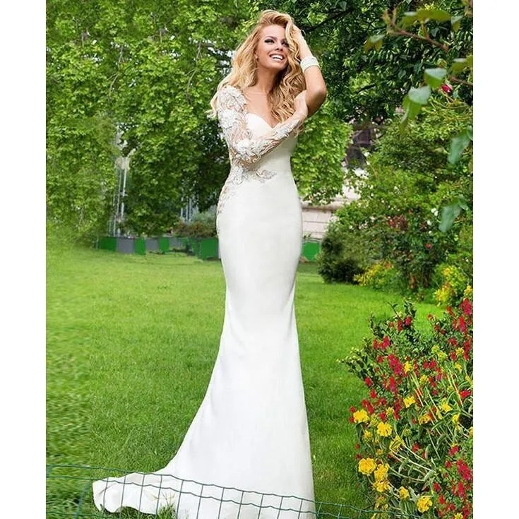 sd-hk Women Wedding Dress Backless Single Shoulder Prom Gowns