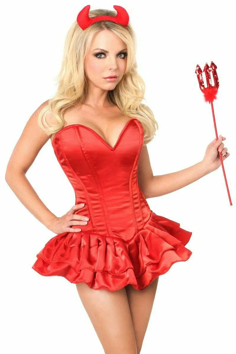 Sexy Deluxe Delicious Devil Corset Dress Halloween Costume