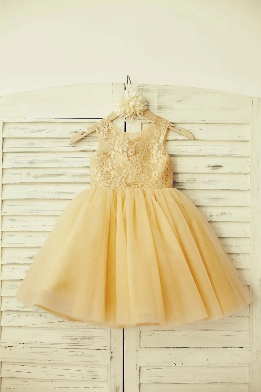 Sheer Neck Navy Blue/Blush/Champagne Lace Tulle Flower Girl Dress