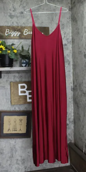Shein Womens Knit Spaghetti Strap Maxi Dress Gown 166fe1ddf1c5f5 Red 3XL