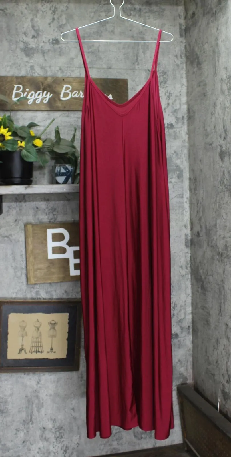 Shein Womens Knit Spaghetti Strap Maxi Dress Gown 166fe1ddf1c5f5 Red 3XL