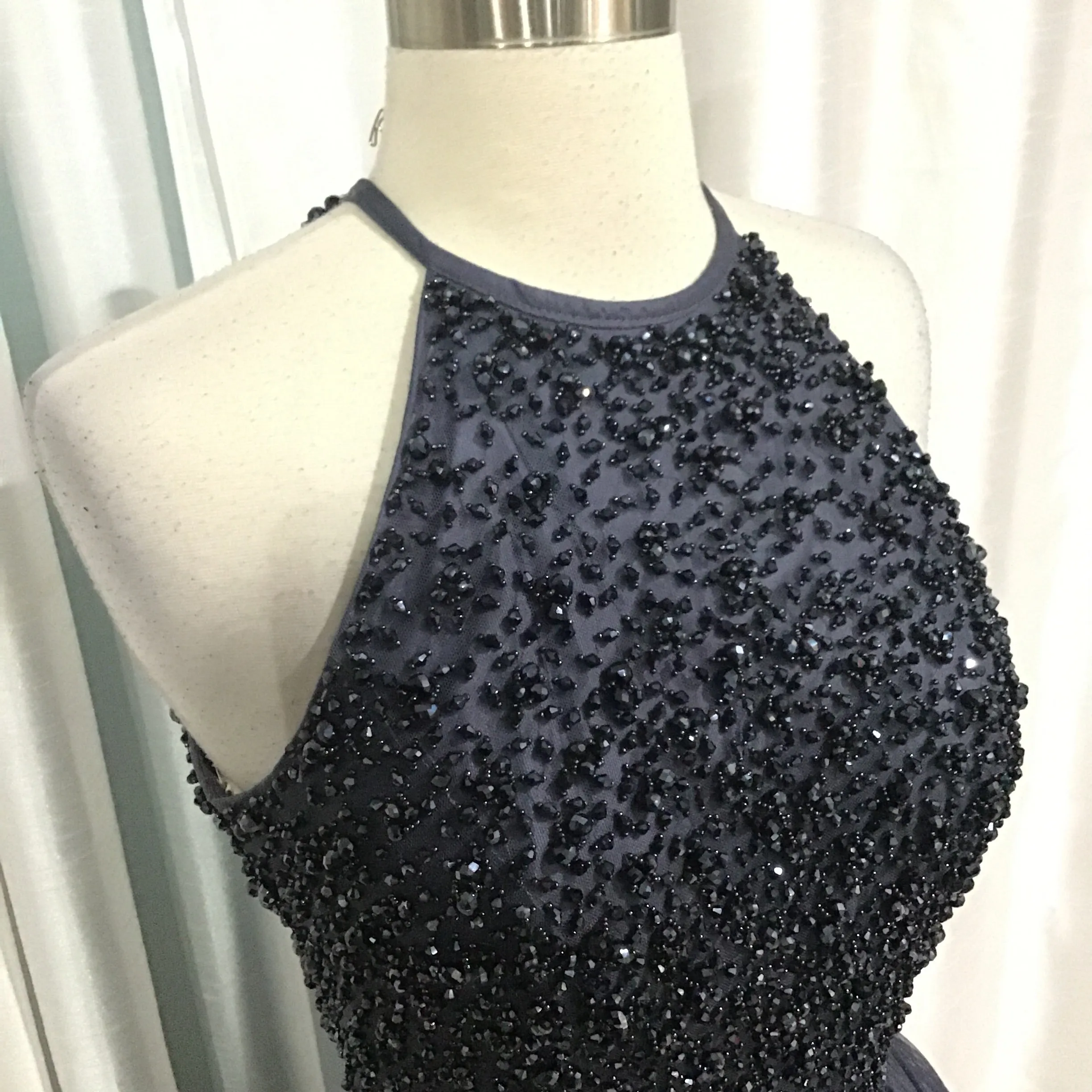 SHERRI HILL 32335 Black Short Halter Top Dress Size 4