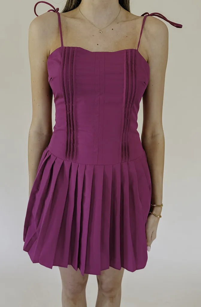 SHE'S GOOD PLEATED DRESS