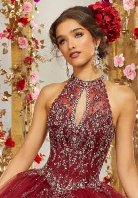 Shimmering Embellished Halter Ballgown