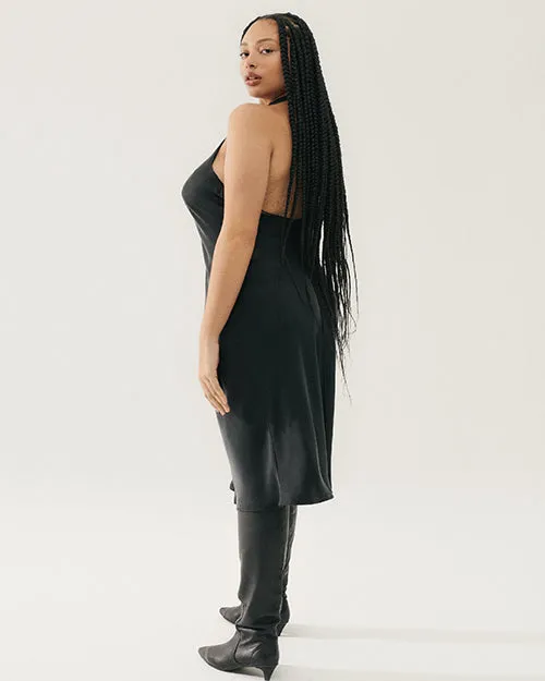 SILK LAUNDRY | Halter Dress | Black