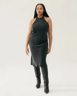 SILK LAUNDRY | Halter Dress | Black