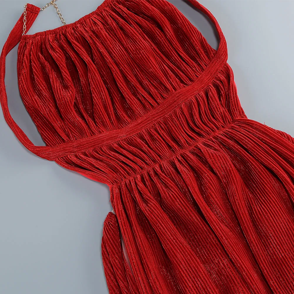 Sleeveless Ruched Maxi Dress KLYF1284