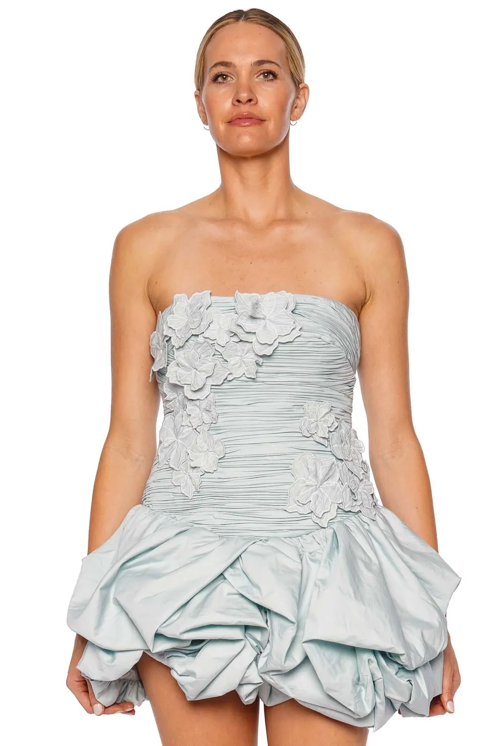 Splendour Strapless Bubble Hem Mini Dress