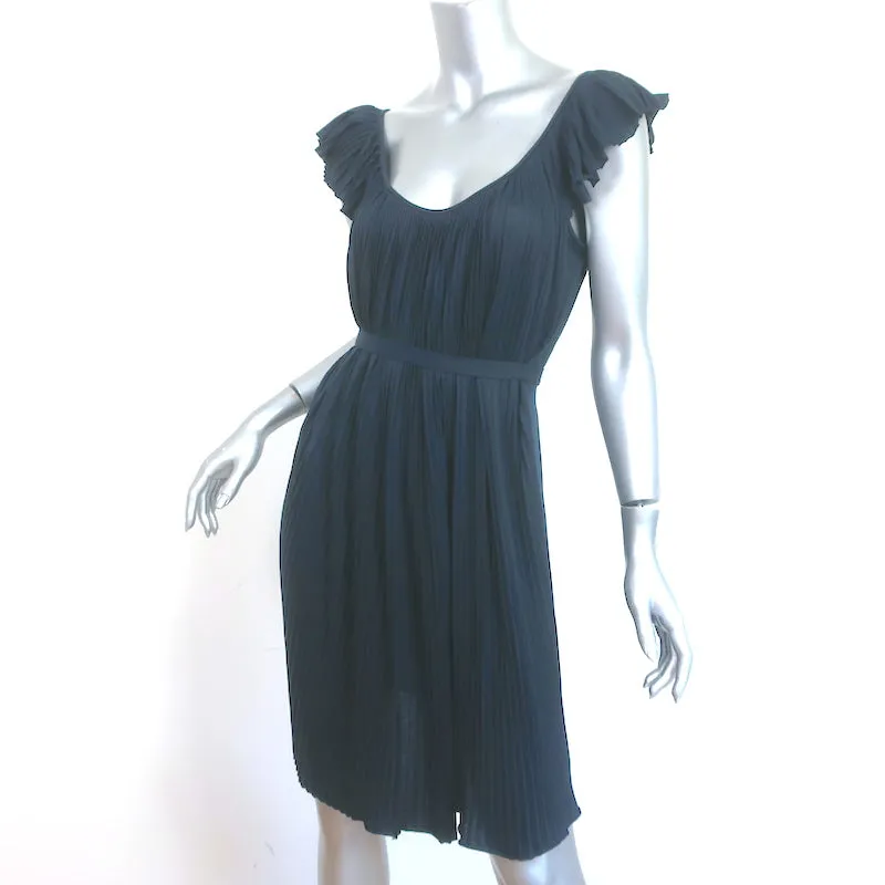 Stella McCartney Accordion Pleated Dress Navy Cotton Jersey Size 38