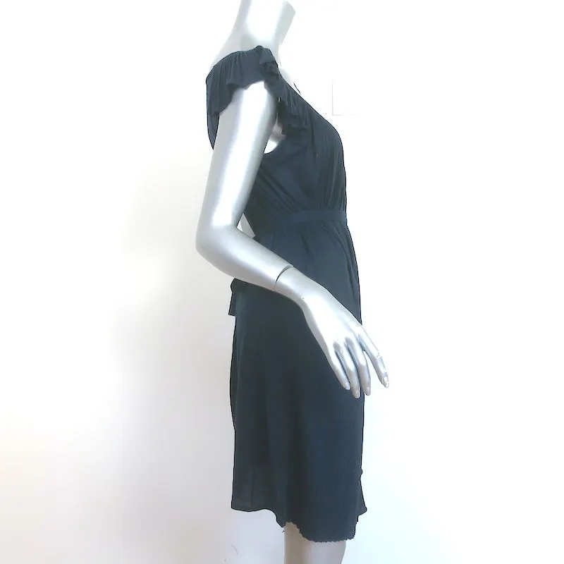 Stella McCartney Accordion Pleated Dress Navy Cotton Jersey Size 38