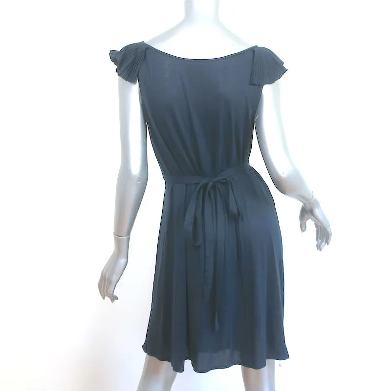 Stella McCartney Accordion Pleated Dress Navy Cotton Jersey Size 38