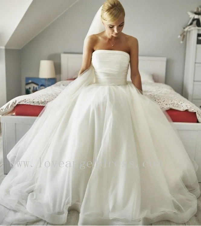 Strapless Floor-Length Wedding Dresses Backless