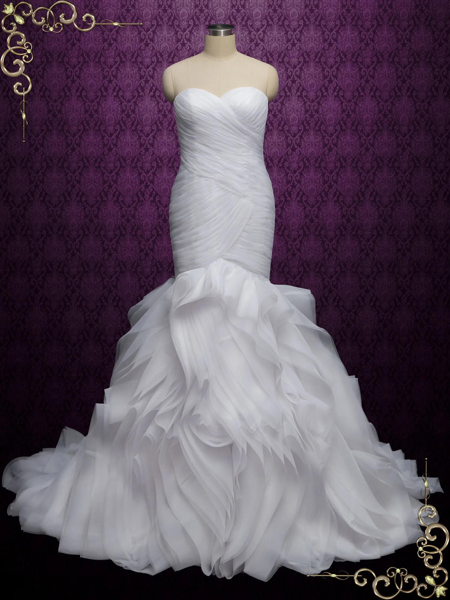 Strapless Mermaid Wedding Dress with Ruffles | LARA