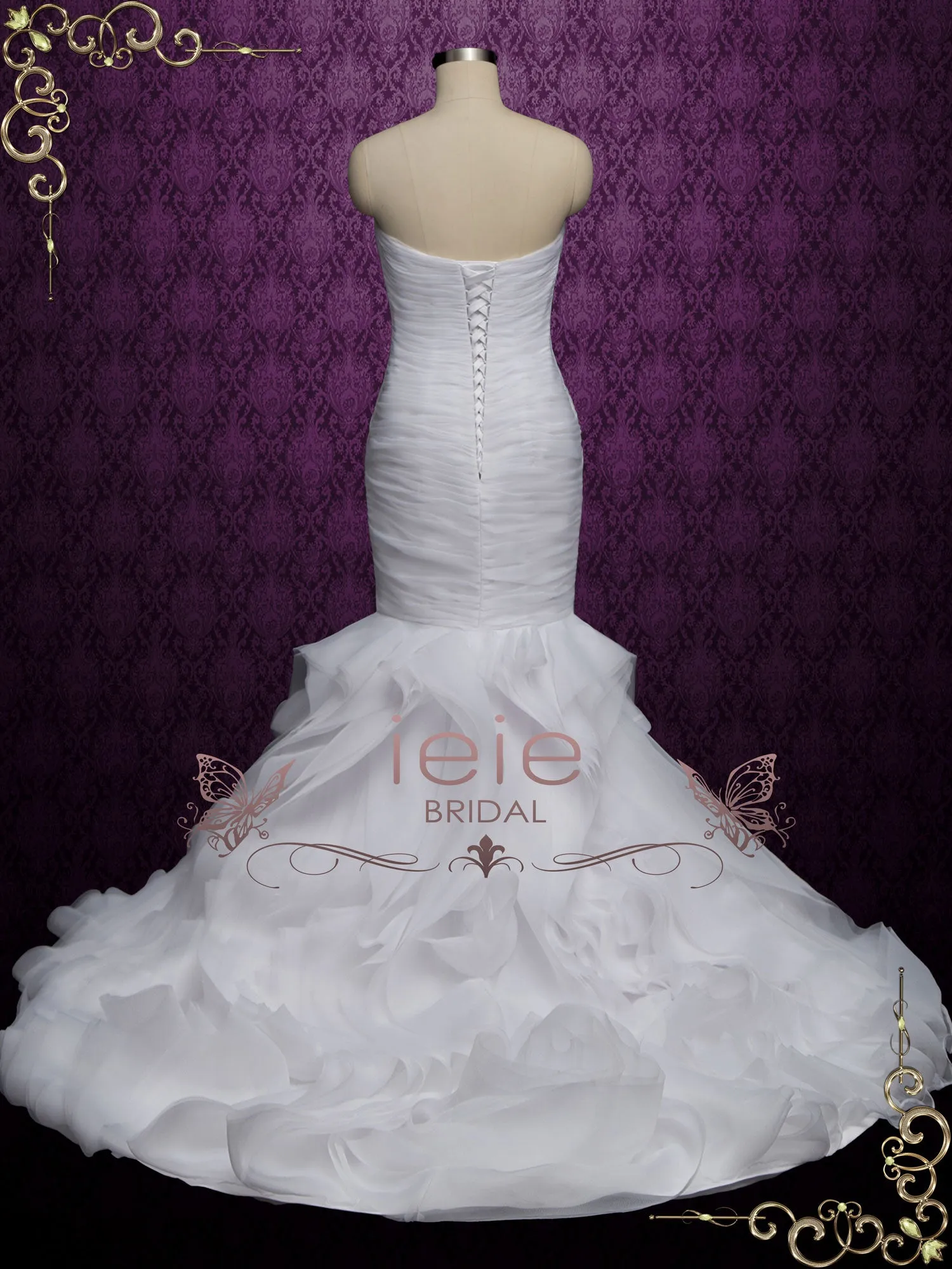 Strapless Mermaid Wedding Dress with Ruffles | LARA