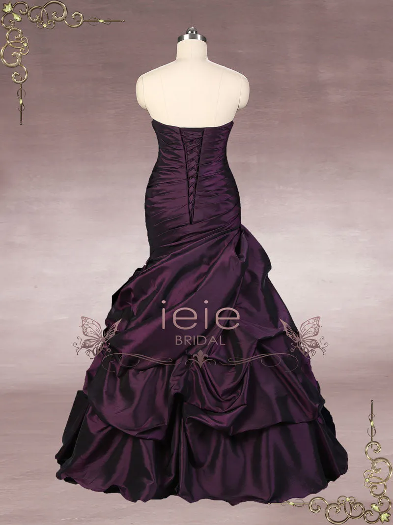 Strapless Purple Fit and Flare Formal Dress | ALEXI