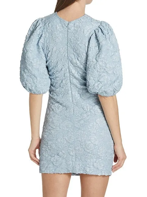 Stretch Jacquard Puff Sleeve Dress