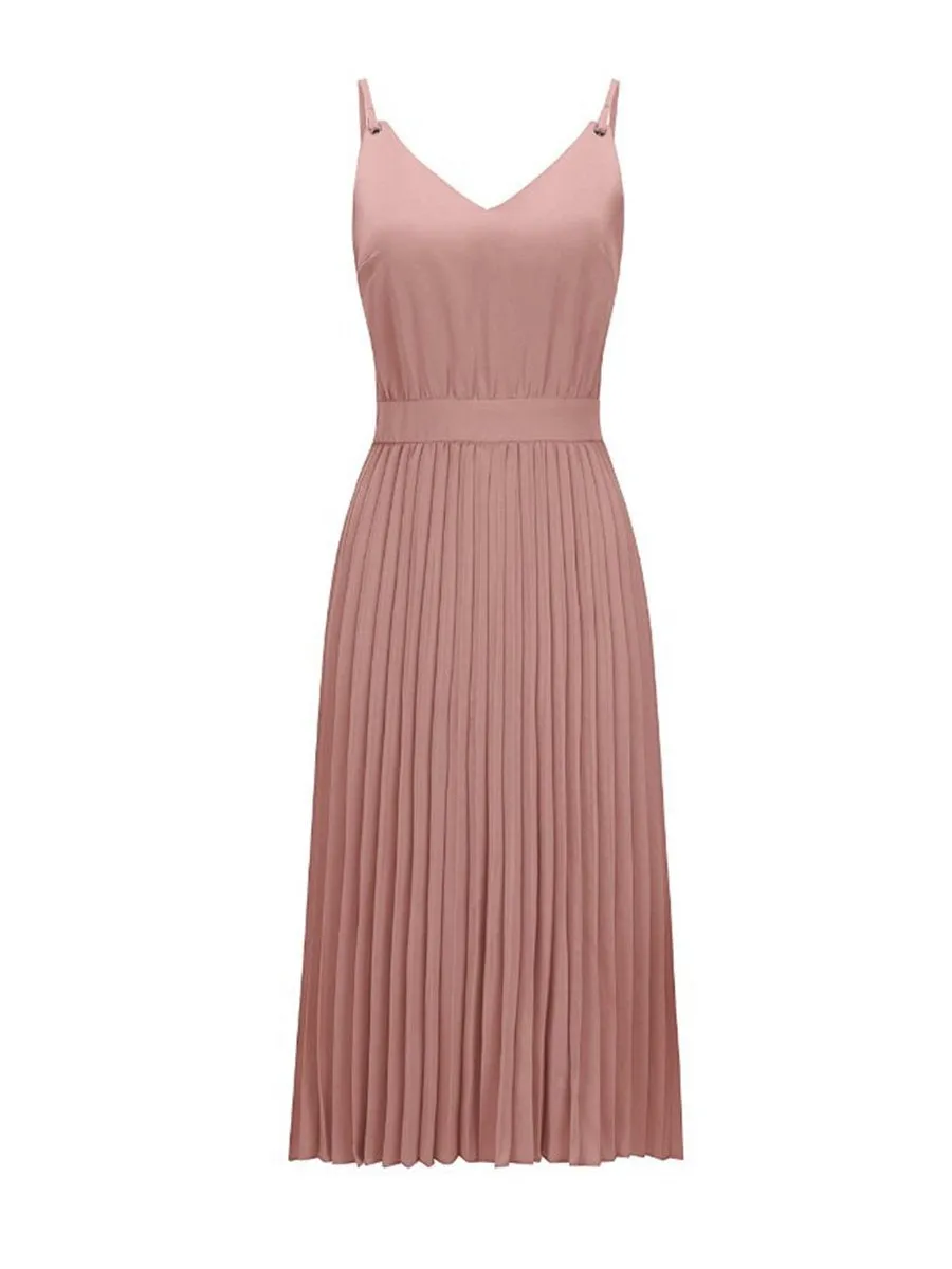 Stunncal Sexy V-Neck Pleated Dress