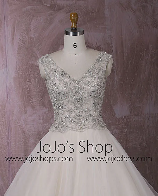 Stunning Tulle Ball Gown Wedding Dress with Jeweled Embroideries | QT815006