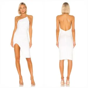 Superdown Brynn Ruched Midi Dress in White XS