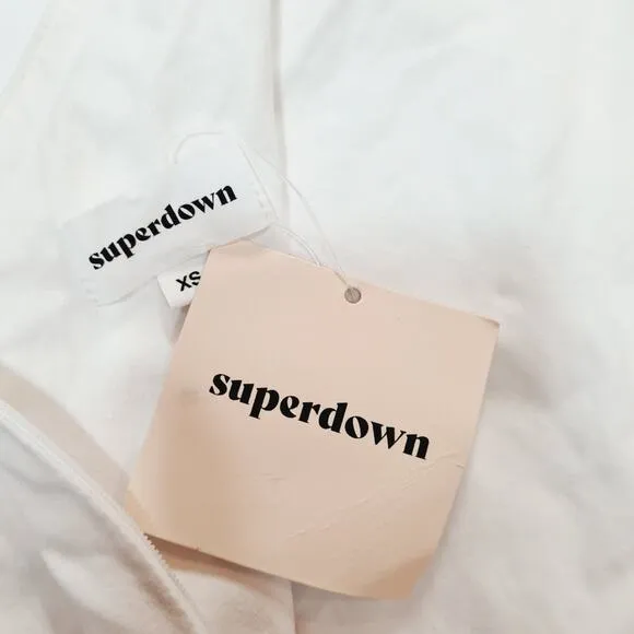 Superdown Brynn Ruched Midi Dress in White XS