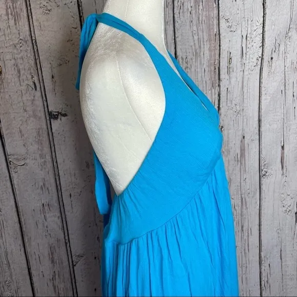 Sweet Lovely By Jen Boutique Blue Open Back Halter Top Dress Size Medium NWOT