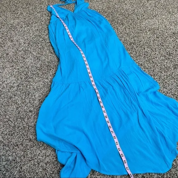 Sweet Lovely By Jen Boutique Blue Open Back Halter Top Dress Size Medium NWOT