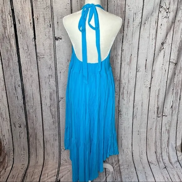 Sweet Lovely By Jen Boutique Blue Open Back Halter Top Dress Size Medium NWOT