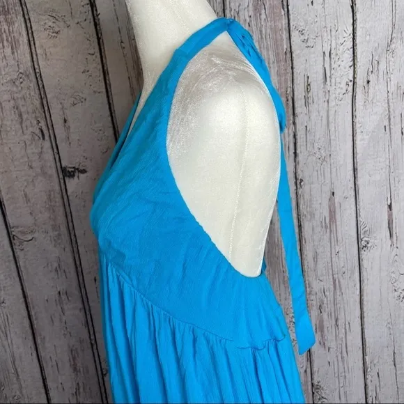 Sweet Lovely By Jen Boutique Blue Open Back Halter Top Dress Size Medium NWOT