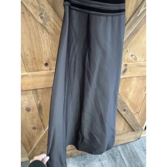 Tadashi Vintage Halter Top Dark Brown Velvet Burnout Evening Maxi Dress Sz 6